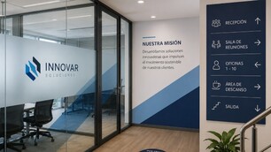Vinilos y señalética corporativa: producción gráfica para espacios de trabajo